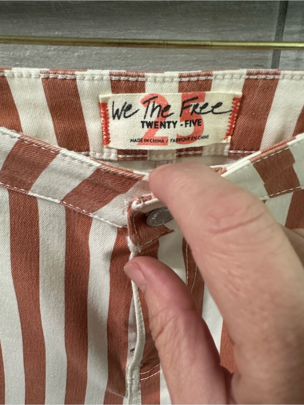 NWOT Free People Float on Flare orange and white striped pants bell bottoms - Picture 2 of 6
